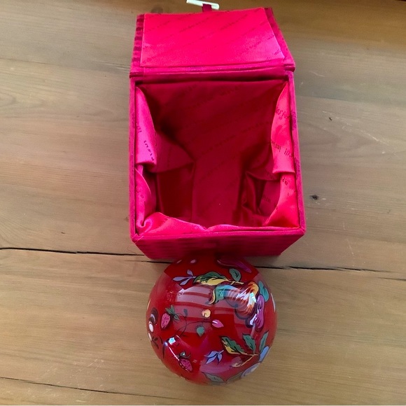 PIERRE DEUX FRENCH GLASS BALL ORNAMENT, RED, PEARS, GRAPES, PINEAPPLE FRUIT - Picture 8 of 12